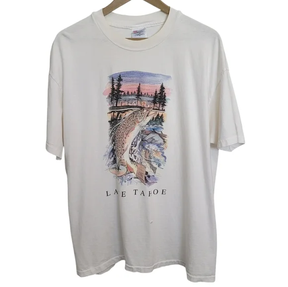 Vintage Single Stitch Lake Tahoe Graphic Tee - Picture 1 of 11